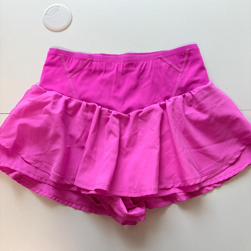 FP Movement Skort Women Small Pink Ruffle Active Tennis Skirt OB1166318